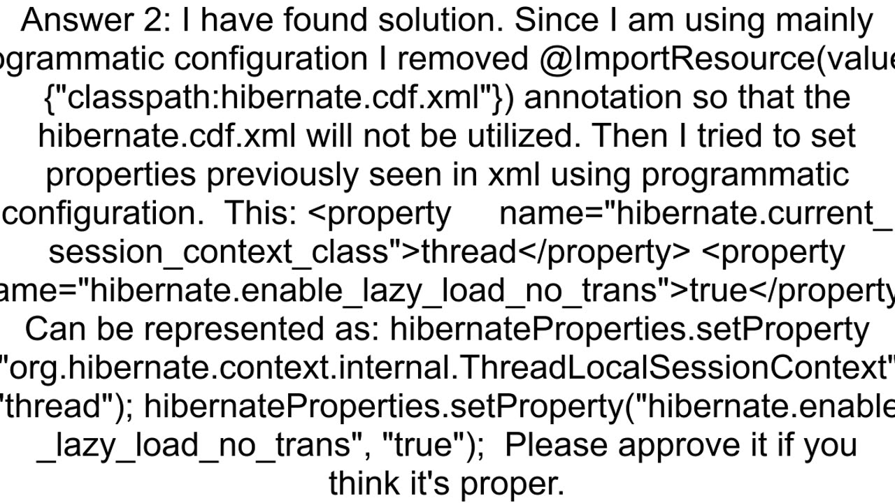 Hibernate Element type quothibernateconfigurationquot must be declared without migration