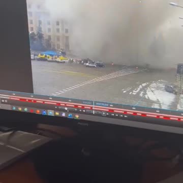 Russia Ukraine Rocket destroys building