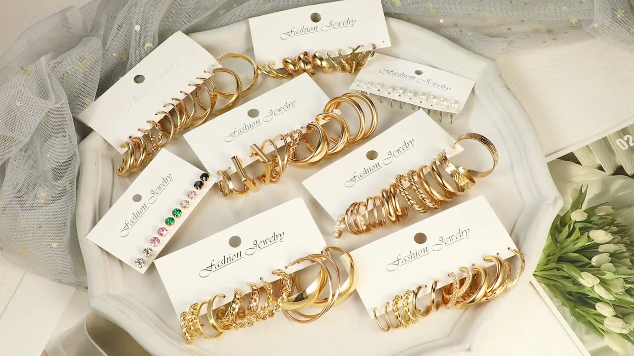 46 pairs of hoops for womens. Click on link in description to buy best selling.