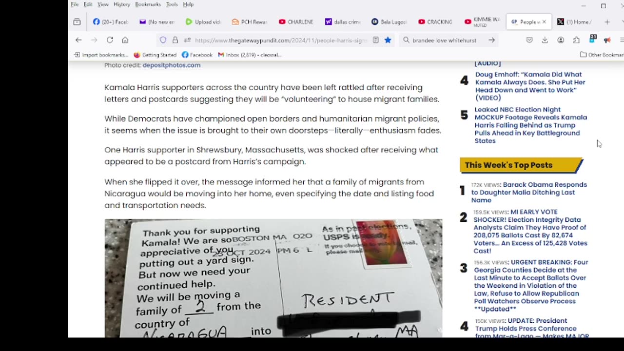 People with Harris Signs in Panic After Receiving Letters and Postcards Thanking Them for