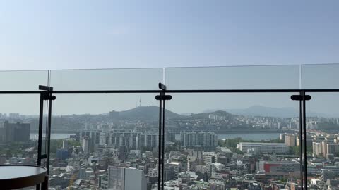 Rooftop Cafe in Seoul, the capital of South Korea