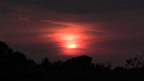 creepy black and red sunset