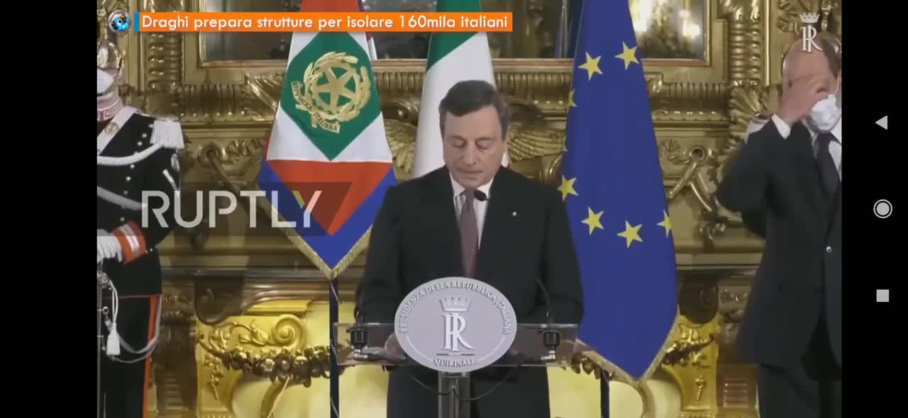 Draghi comunica che verranno allestiti in ogni regione campi per le quarantene Covid