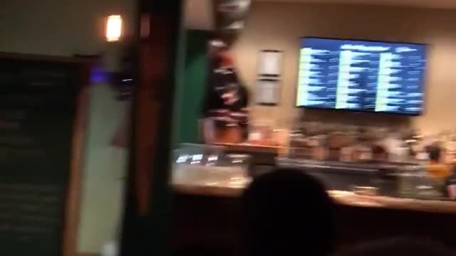 Cat gets carried out of bar