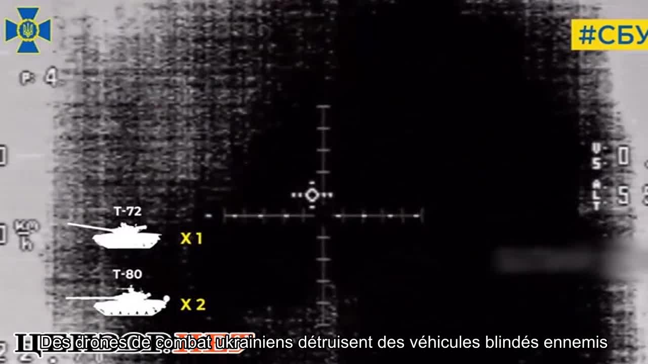 Des drones de combat ukrainiens détruisent des véhicules blindés ennemis