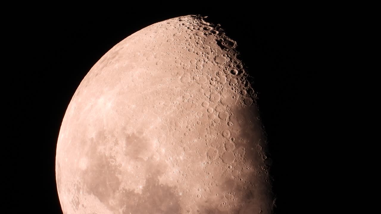 A close-up of the moon eclipse