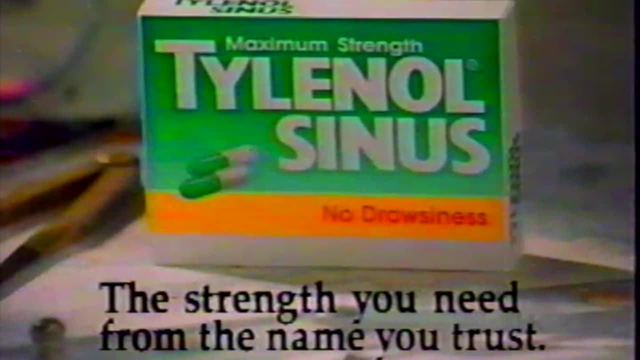 Vintage Tylenol Sinus Commercial 1993