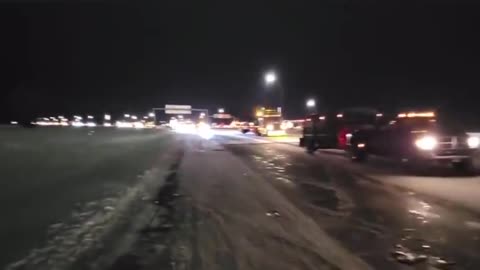 TRUCKERS PROTEST COVID MANDATES AT CANADA-US BORDER