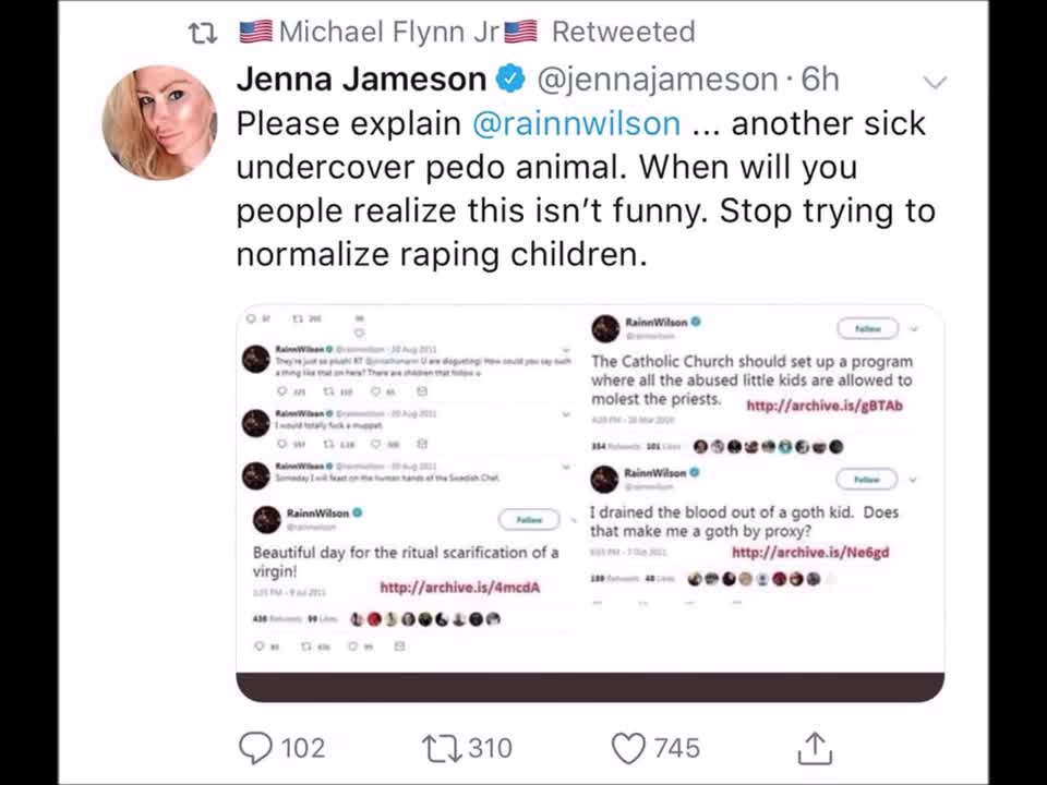 Rainn Wilson Deletes Several Satanic And Pedophilia Tweets