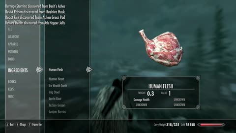 Skyrim: Eating every ingredient at once