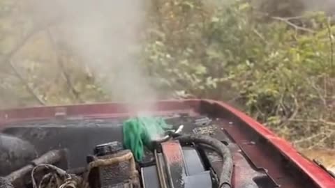 The antifreeze is boiling again.