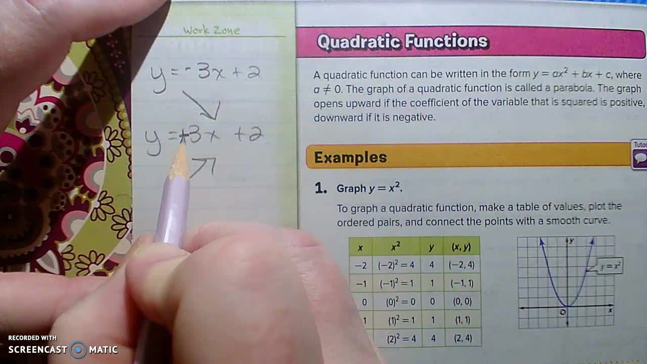 Gr 8 - Ch 4 - Lesson 8 - Quadratic Functions