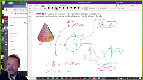 Calculus 2 Volume Example using Cross-sections