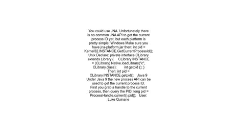 How can a Java program get its own process ID