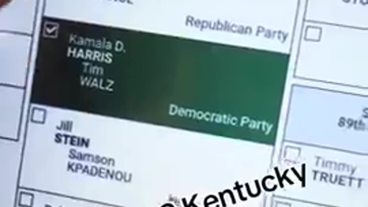 Kentucky voting machines REFUSING to let voters select Donald Trump, selecting Kamala instead