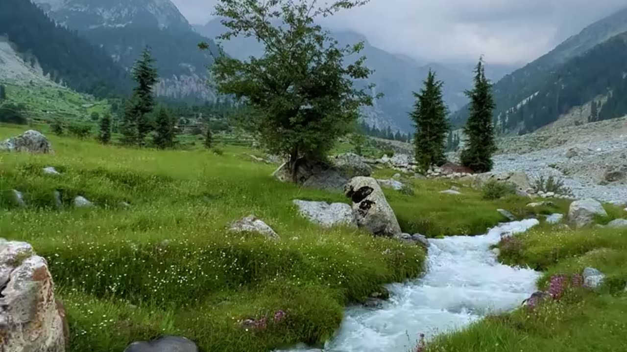 Meditation video, rainfall sound