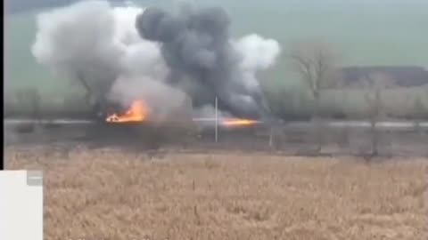 Ukraine Russia War Guilded missile takes out vehicle