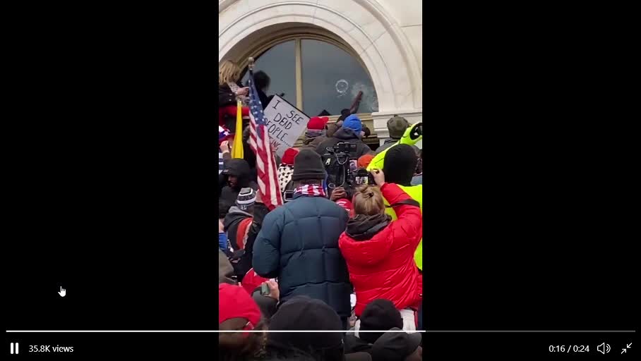 10 SECOND VIDEO - Antifa Thug pounding on window is pulled back by a True Trump Supporter