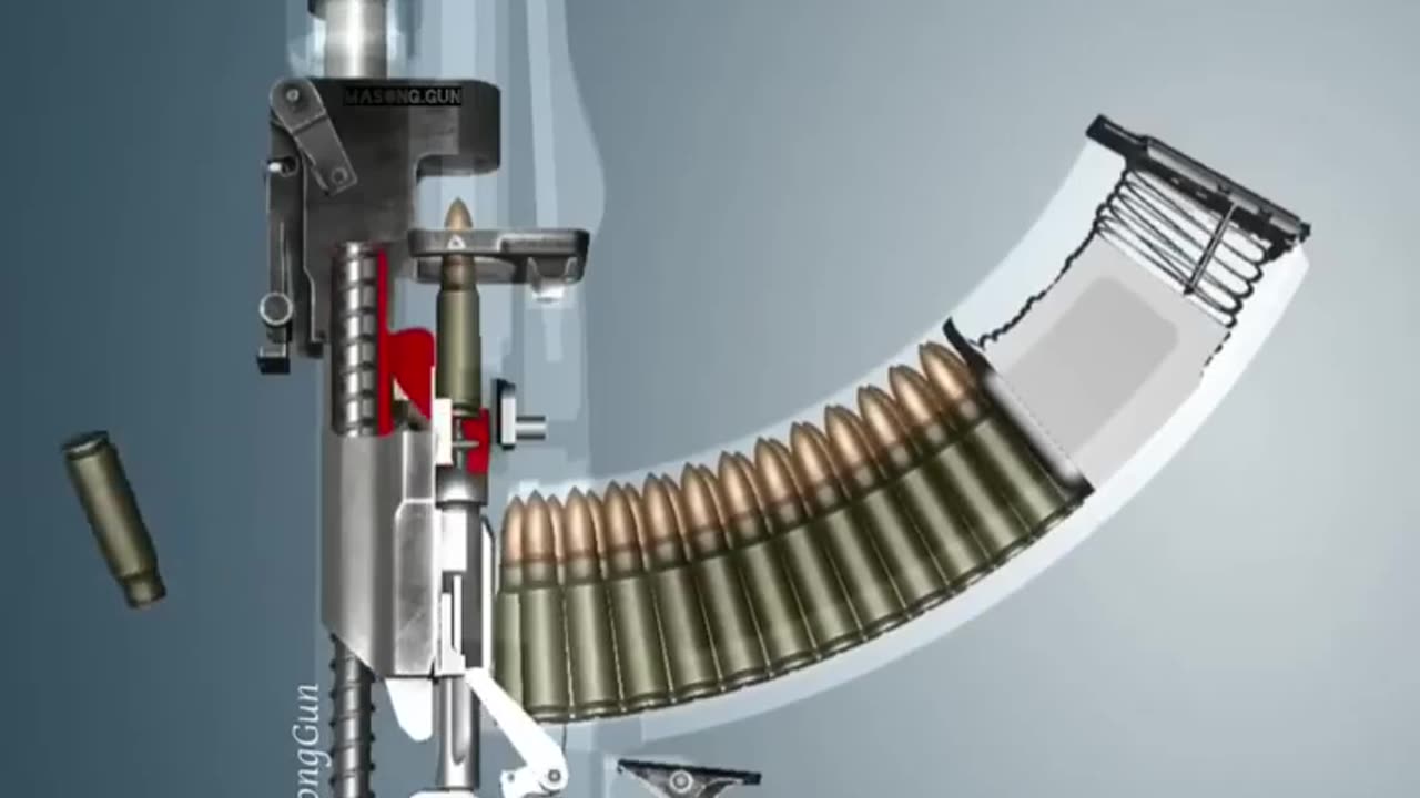 AK-47 gun fire video 3d