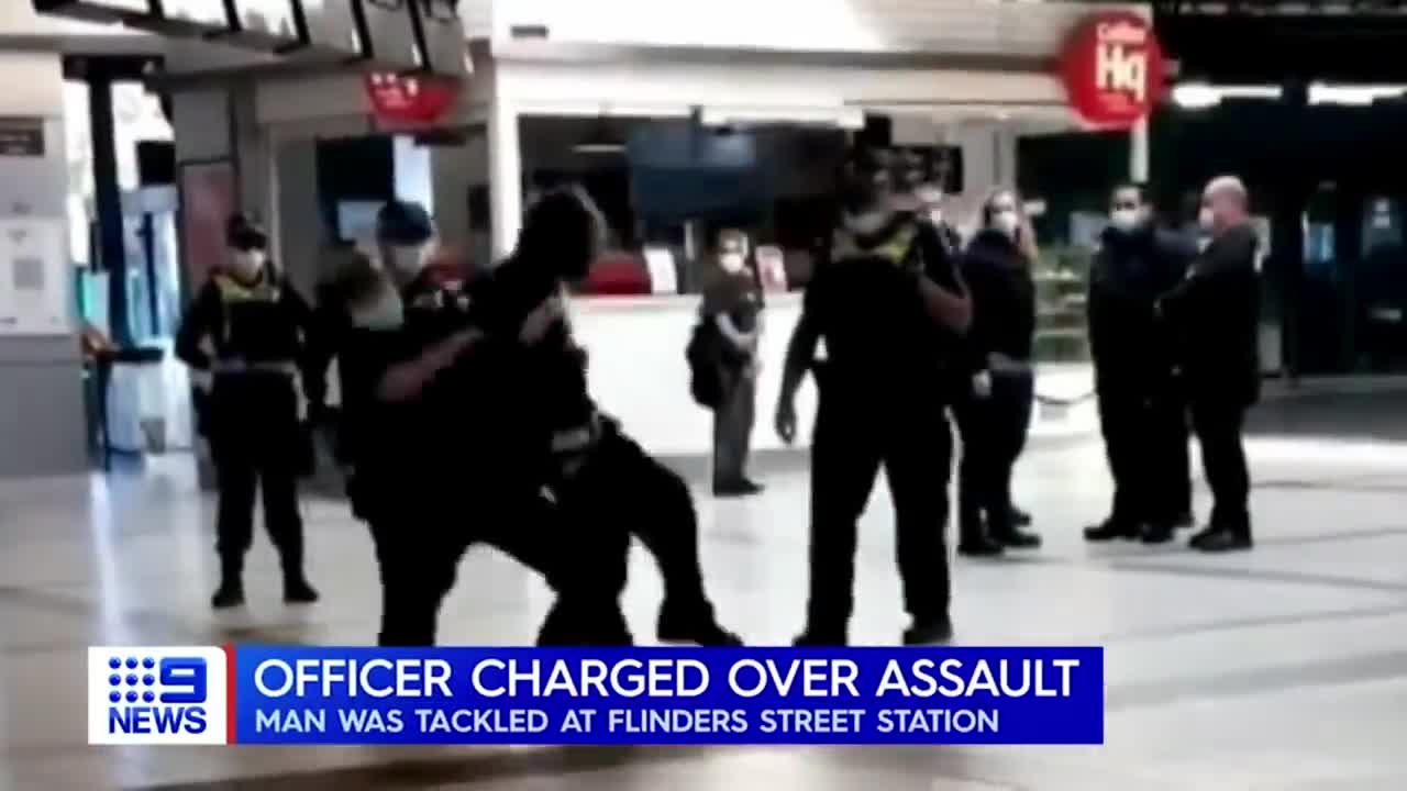 Victoria Police officer charged with assault _ 9 News Australia