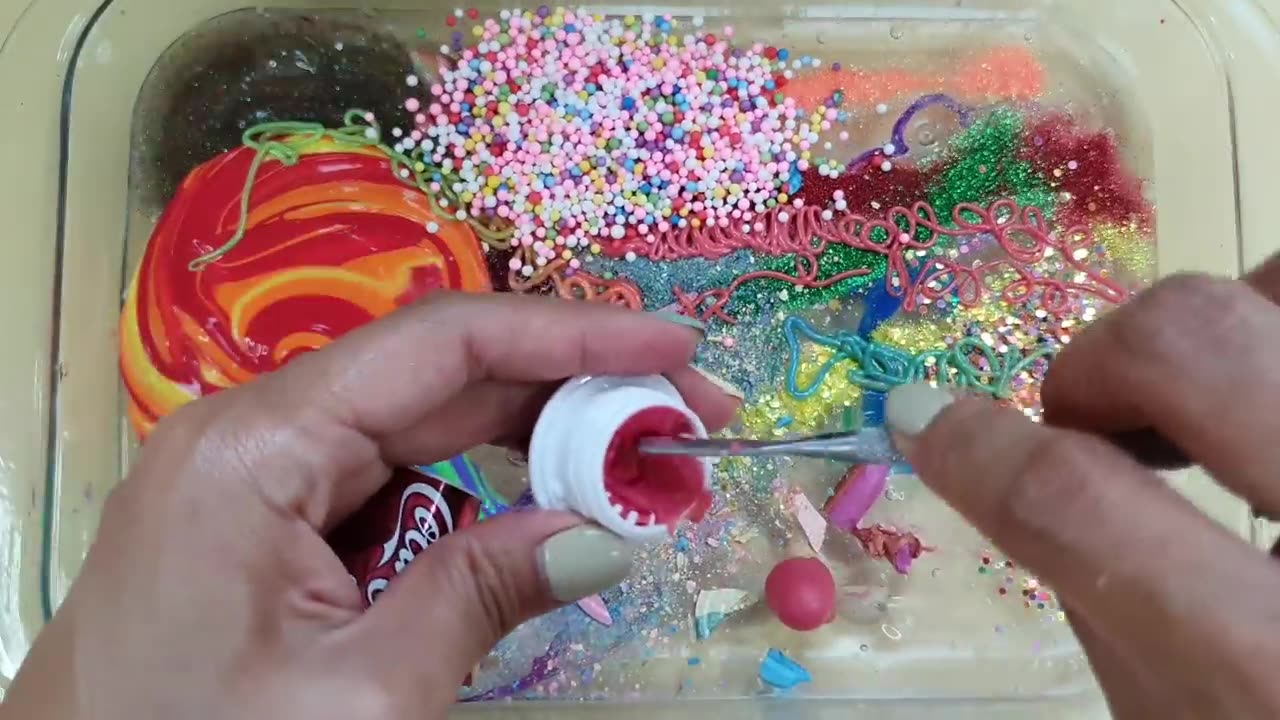 Rainbow Cloud Slime Mixing Random Into Slime! Satisfying Slime Video ASMR