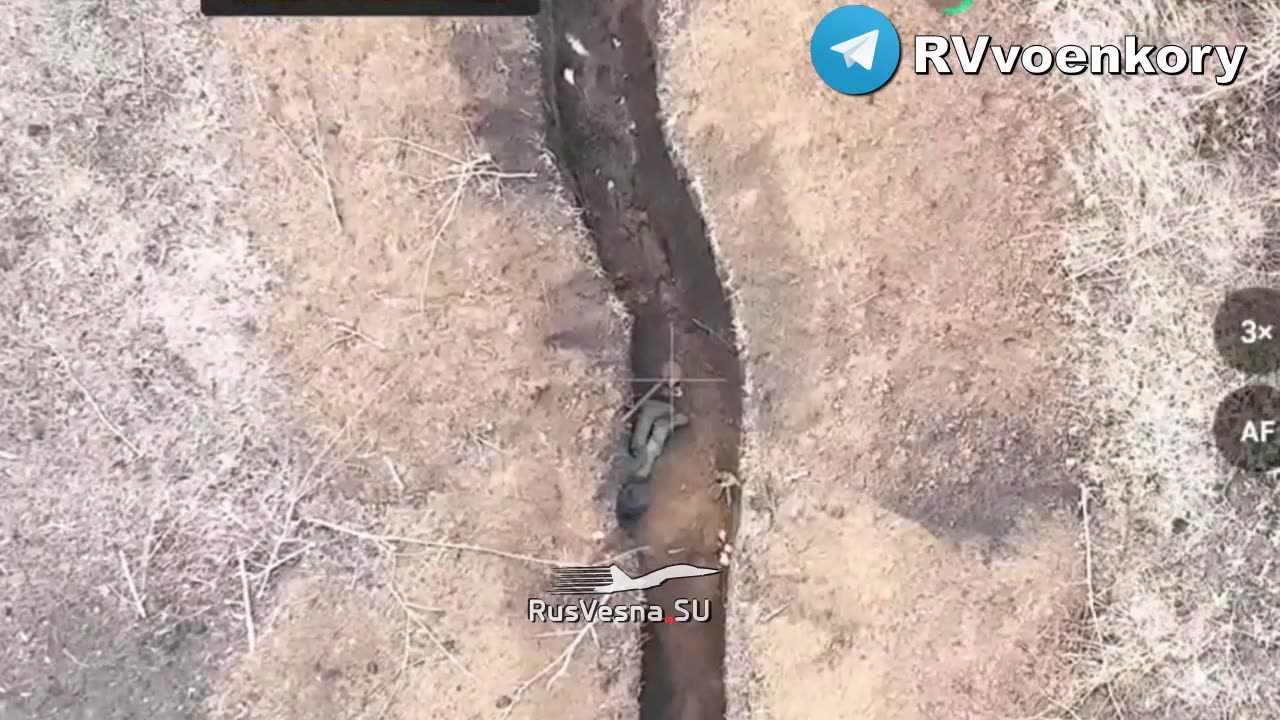 Drone Preparation of an AFU Trench Near Bogdonovka