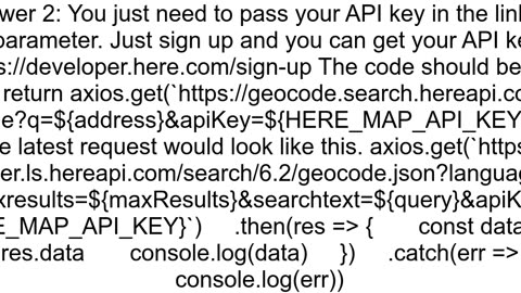 HERE Geocoding API not working inside my React app