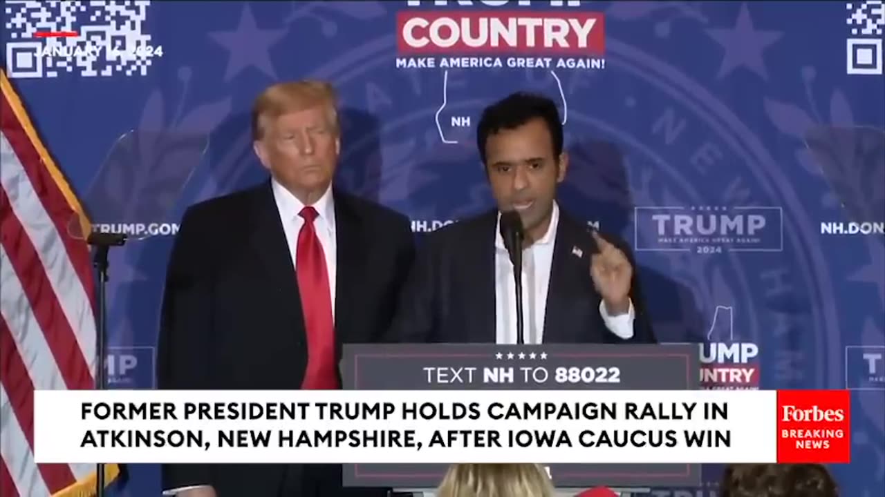 A Historic Moment Donald Trump and Vivek Ramaswamy Triumph wins in Iowa Caucus