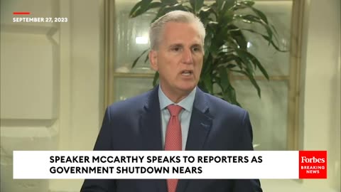 BREAKING NEWS- Speaker McCarthy Says House Will Pass Continuing Resolution 'Hopefully' On Friday
