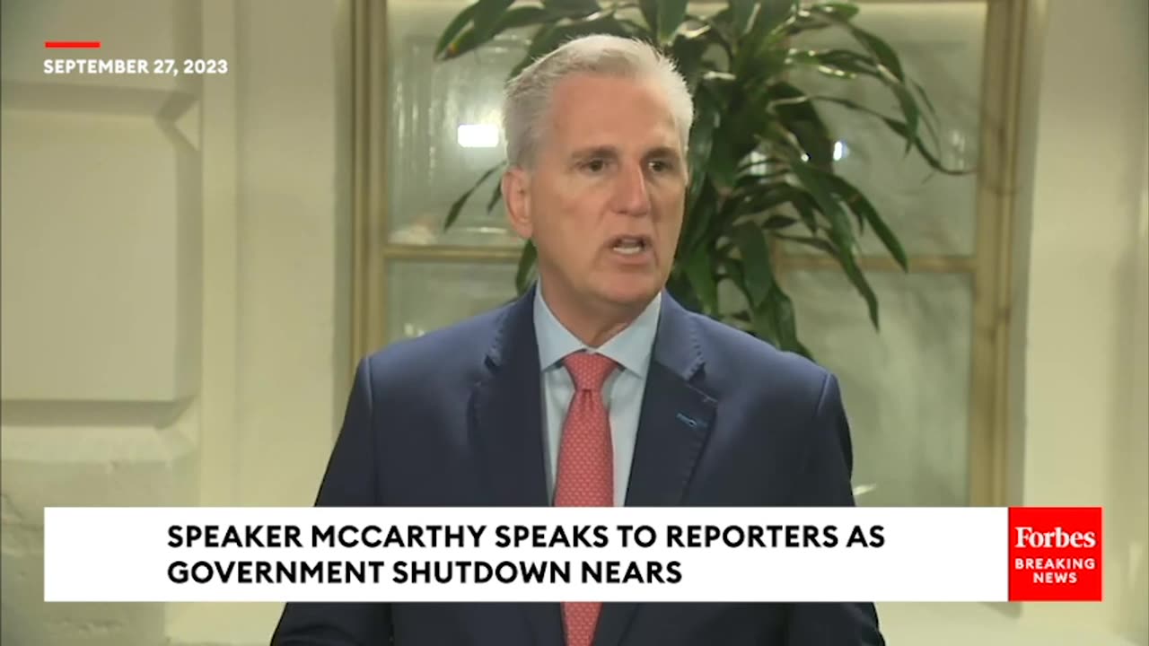 BREAKING NEWS- Speaker McCarthy Says House Will Pass Continuing Resolution 'Hopefully' On Friday