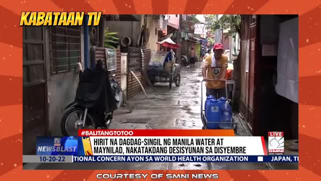 High rate price of Manila Philippines Water and Maynilad this December