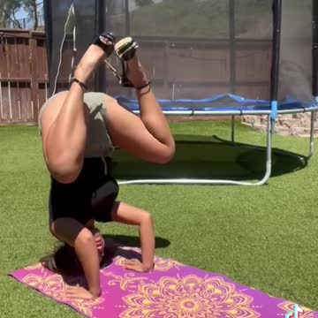Headstand in heels Yoga Challenge
