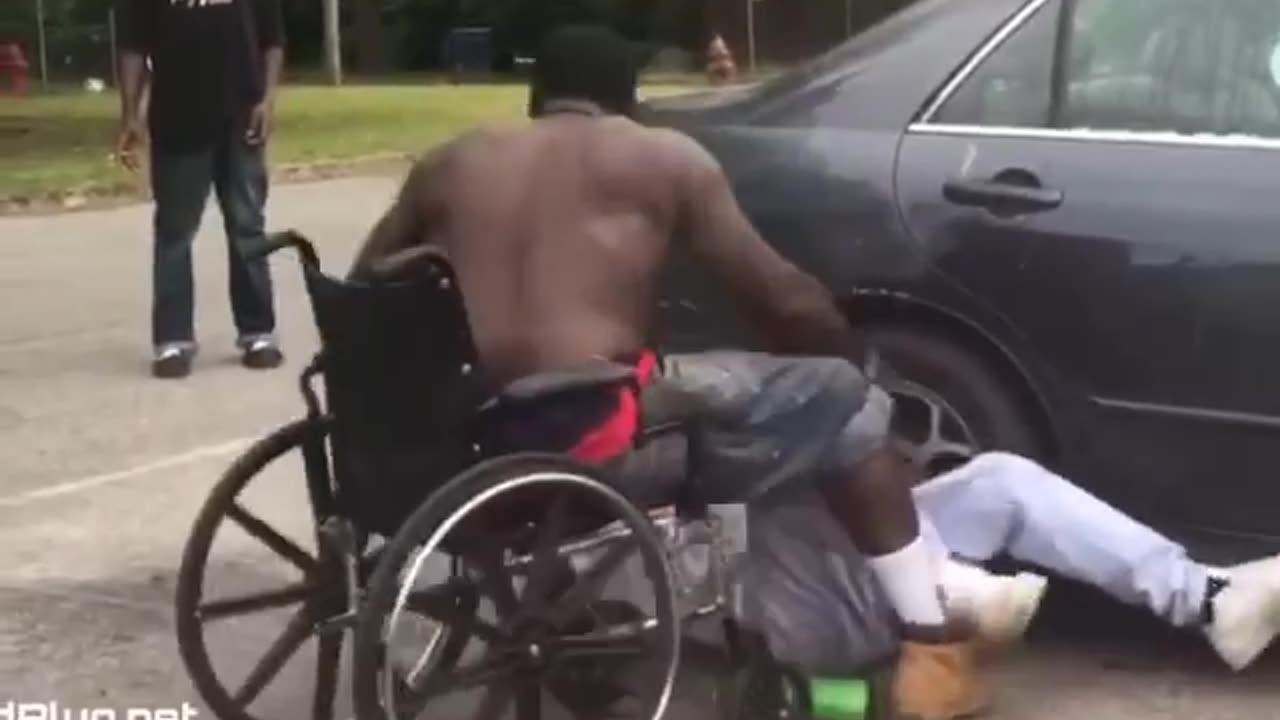 Man gets beat up bad by a dude in a wheelchair
