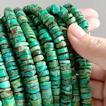 3Irregular Green 8mm Natural turquoise loose beads full strand 16inch high quality Beads
