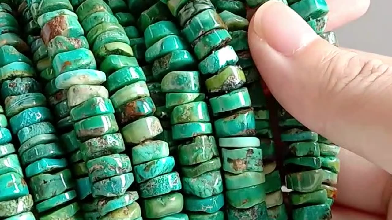 3Irregular Green 8mm Natural turquoise loose beads full strand 16inch high quality Beads