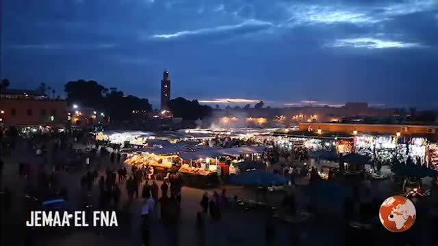 JAMAA EL FNA SQUARE BY NIGHT MARRAKESH MOROCCO