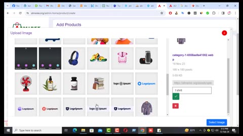 Almaree - add product on the admin store