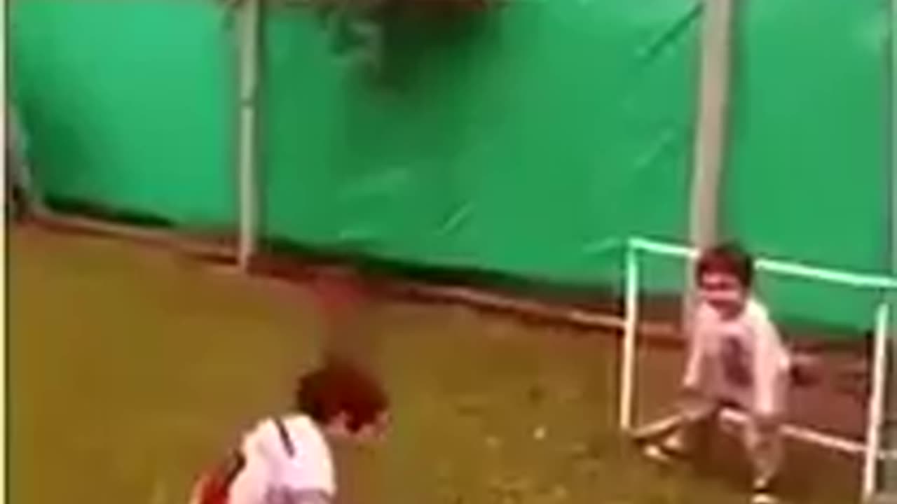 Funny video of kids playing football