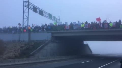 Greeting the truckers en route to Ottawa...end the mandates