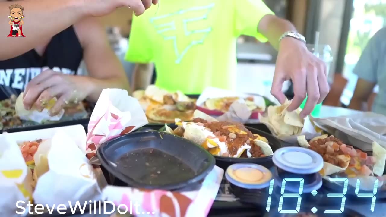 "Calorie Catastrophe: SteveWillDoIt Takes on the Ultimate Taco Bell Menu Challenge!"