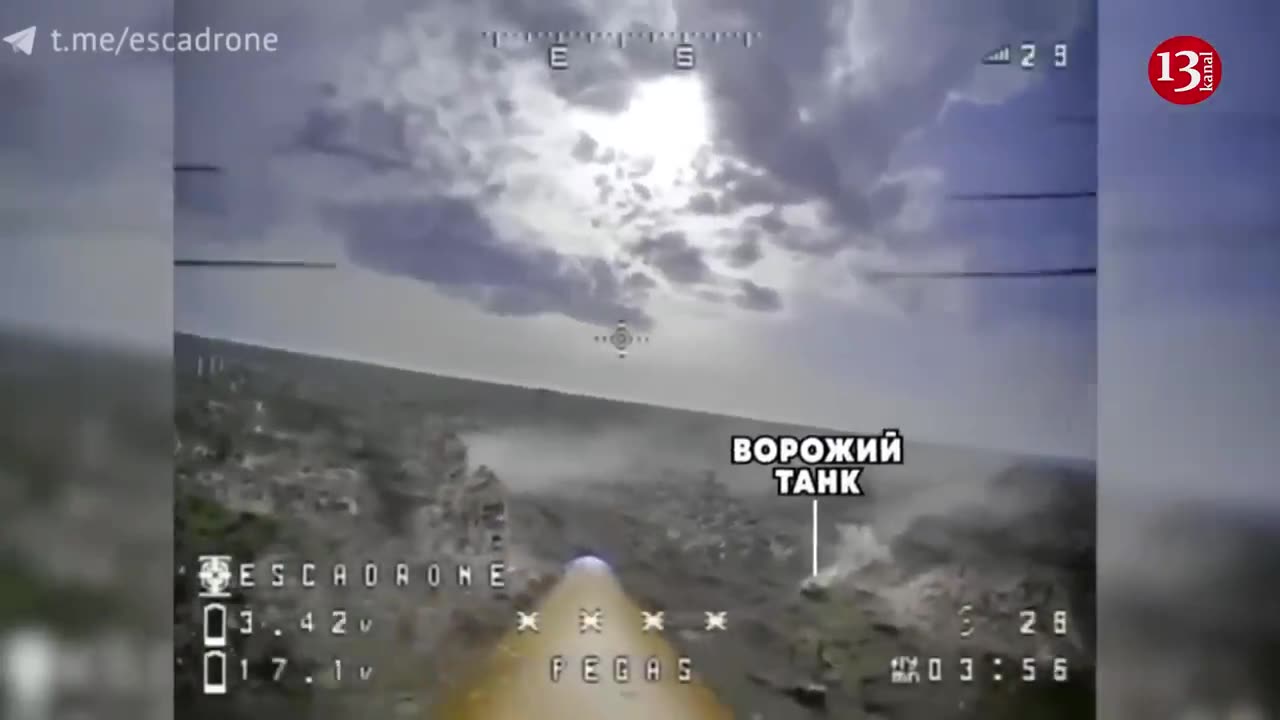 Kamikaze drones strike a moving Russian truck and a tank that was opening fire