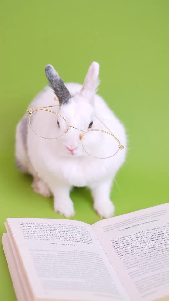 Cute Bunny With Eyeglasses