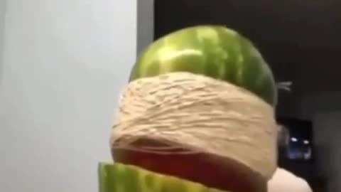 This is his method for extracting the juice from a watermelon..😁😂