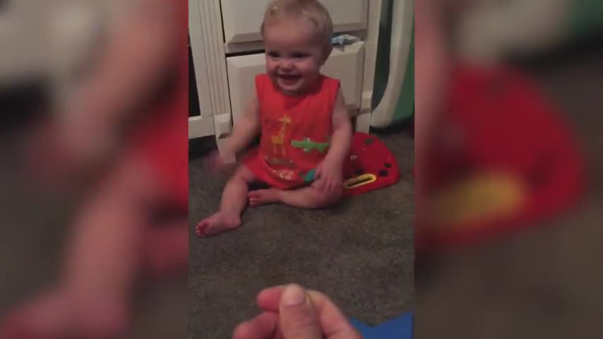 Baby Laughs When Dad Makes Funny Noise