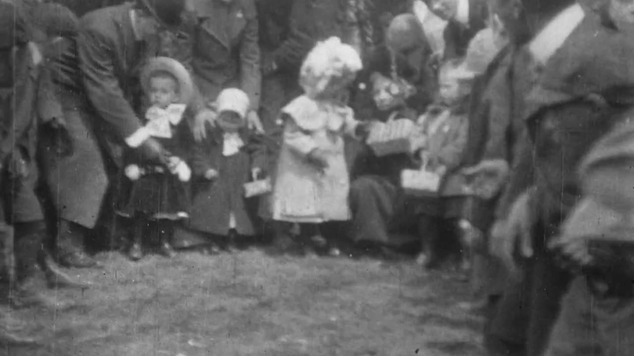 Egg Rolling At The White House (1902 Original Black & White Film)