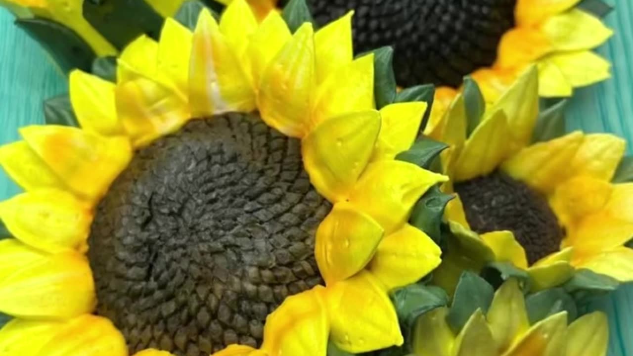 Техника отсадки подсолнуха из зефира🌻