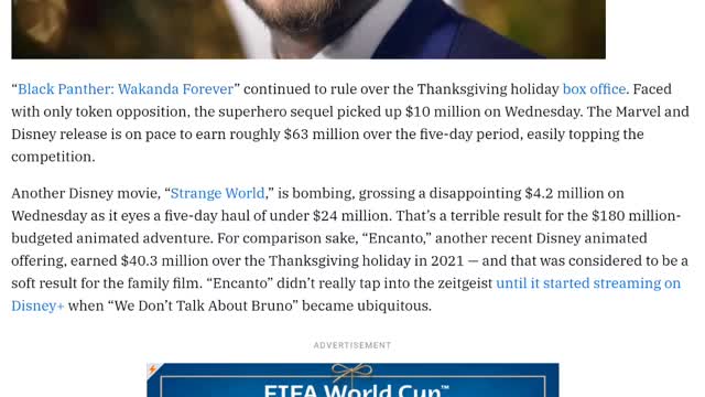 Strange world does abysmally on wendsday