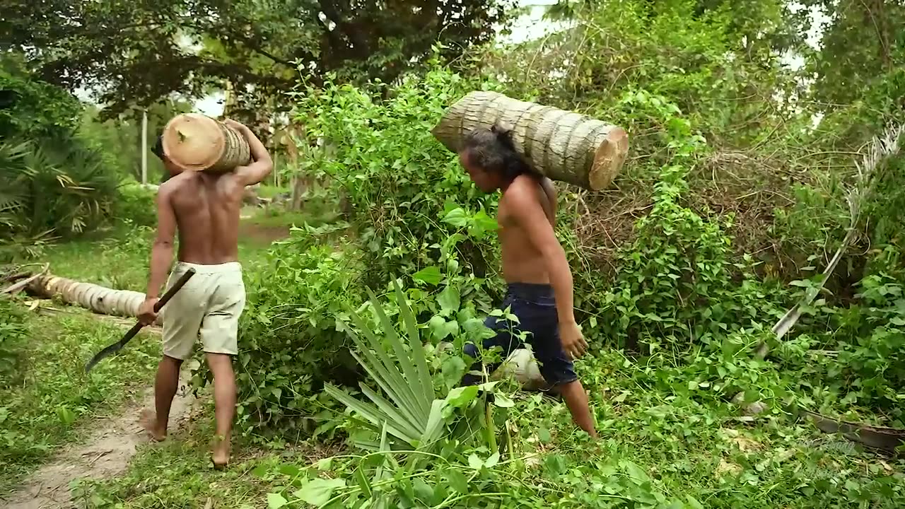 100 Days Building A Modern Underground Hut With A Grass Roof And A Swimming Pool