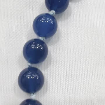 Handmade + Knotting Unique 20” Statement Necklace with 925 Silver, Agate.