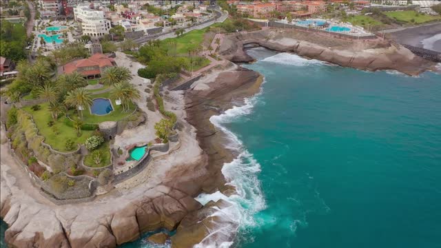 aerial view of the playa del duque adeje tenerife canarias spain